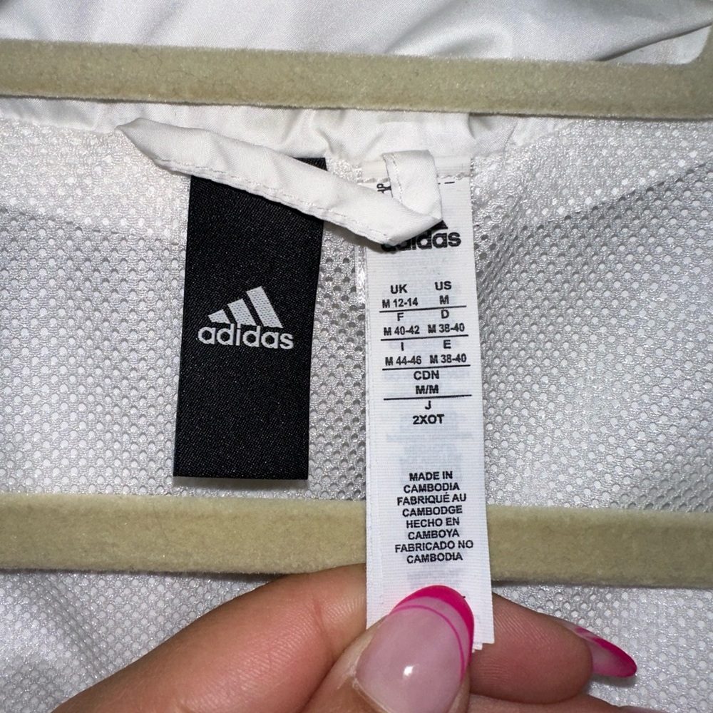 Adidas White Windbreaker / size M - Picture 6 of 8
